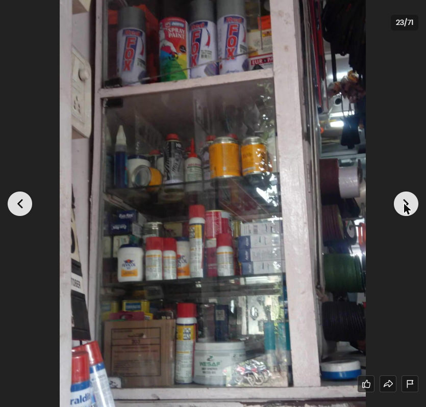 Spray adhesives and paint cans display — Maimoon Hardware Kondhwa Pune