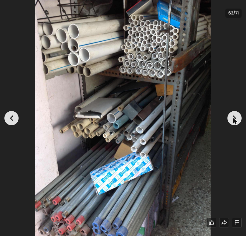 PVC and metal rods on shelf — Maimoon Hardware Kondhwa Pune