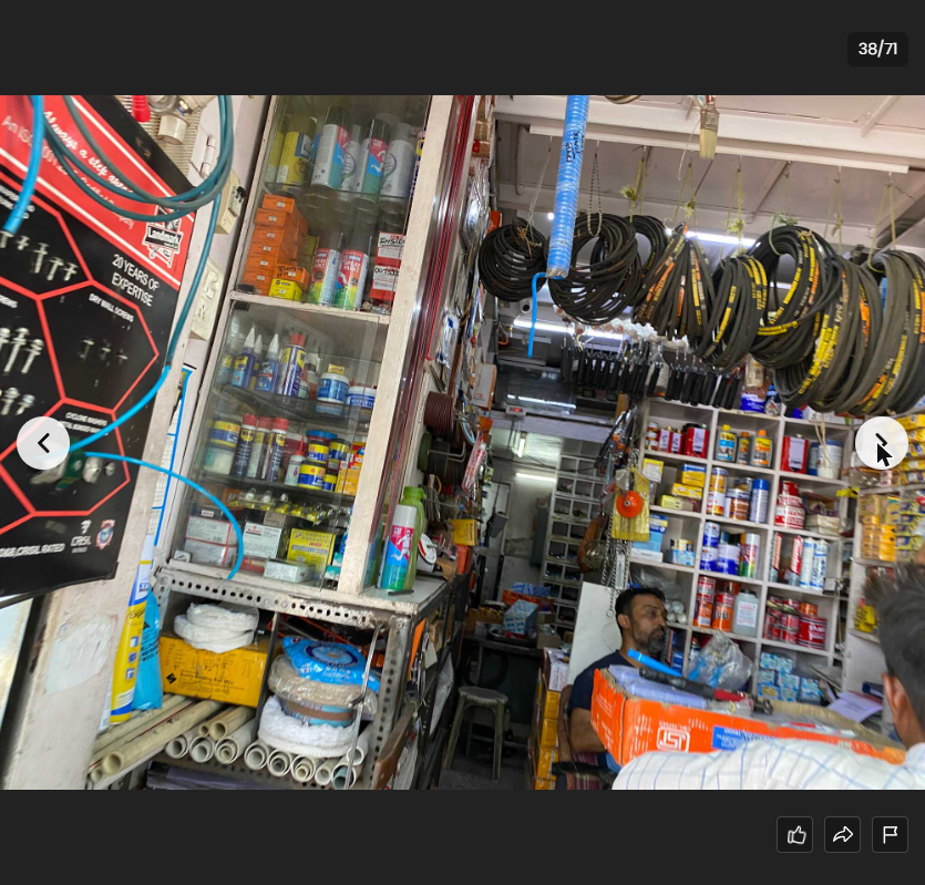 V-belts and adhesives display with staff — Maimoon Hardware Kondhwa Pune